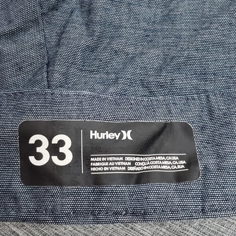 Hurley Men Shorts 33 Blue Chino Casual 10